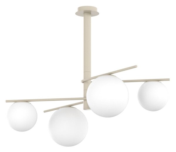 Plafoniera moderna top light boomerang 1200 4 e27 led lampada soffitto sfere vetro - Top Light