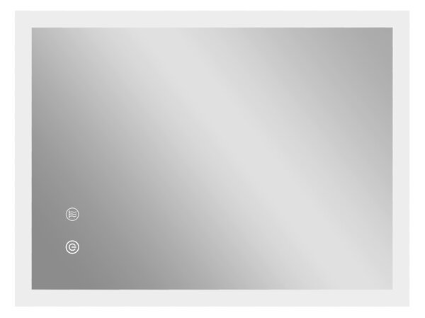 Kleankin Specchio Bagno da Parete Moderno con LED Rettangolare, Sensori Touch, Anti-Appannamento, 3 Colori di Luce, 80x60x3cm | Aosom Italy