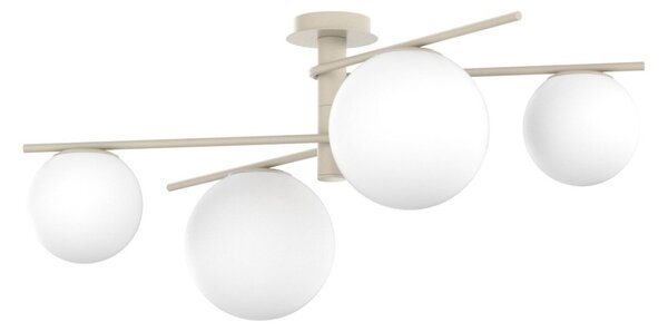 Plafoniera moderna top light boomerang 1200 4 e27 led lampada soffitto sfere vetro - Top Light