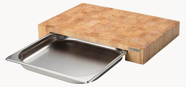 Tagliere in legno di albero della gomma con cassetto Eve