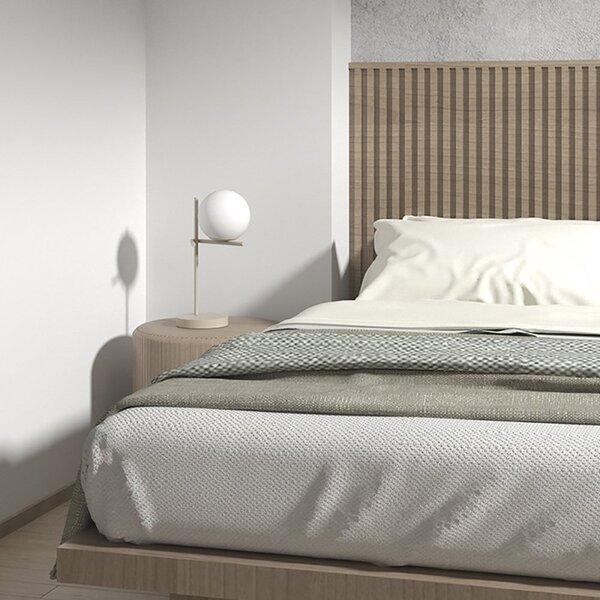 Abat-jour moderna top light boomerang 1200 p e27 led lampada tavolo sfera vetro - Top Light
