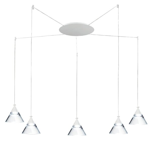 Lampadario led promoingross cony s5a wh 2677lm bianco lampada soffitto moderna cono - Promoingross