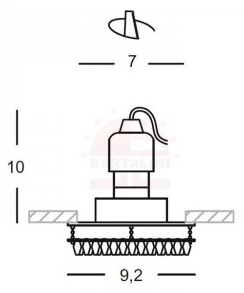 Outlet faretto classico gea luce gfa103 gu10 led incasso cartongesso metallo vetro - Lampadari Bartalini Outlet