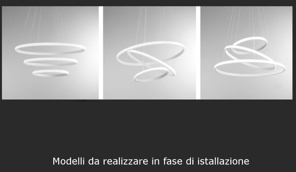 Lampadario moderno gea luce iole s3 t 62w led titanio sospensione lampada soffitto - Gea Luce