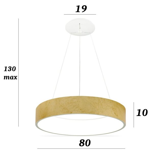 Lampadario promoingross aurora s80 gf foglia oro cct 6286lm modulo led dimmerabile sospensione classica - Promoingross