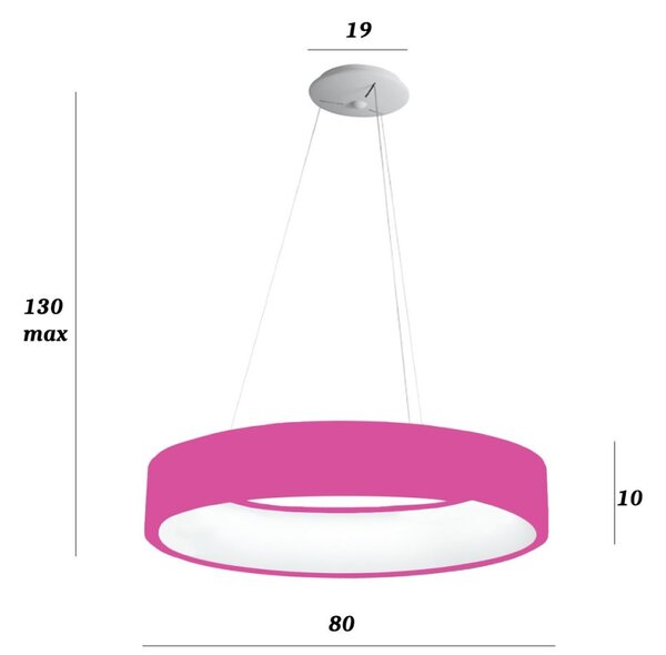 Lampadario promoingross aurora s80 ma magenta cct 6286lm modulo led dimmerabile sospensione moderna - Promoingross