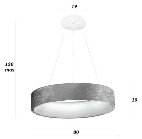 Lampadario promoingross aurora s80 sf foglia argento cct 6286lm modulo led dimmerabile sospensione classica - Promoingross