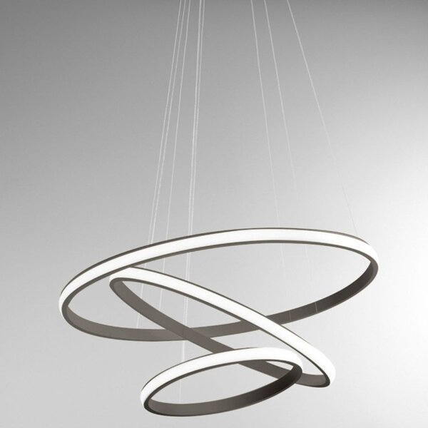 Lampadario moderno gea luce iole s3 t 62w led titanio sospensione lampada soffitto - Gea Luce