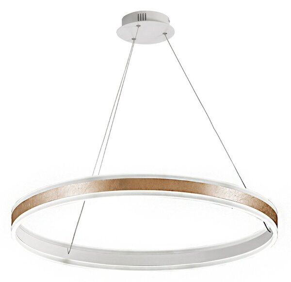 Lampadario led promoingross twin s80 led cct 4950lm dimmerabile telecomando sospensione lampada soffitto anello ultramoderna - Promoingross