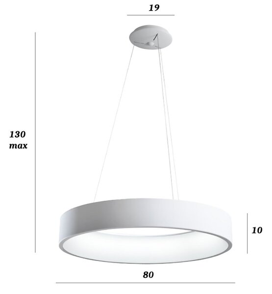 Lampadario promoingross aurora s80 wh bianco opaco cct 6286lm modulo led dimmerabile sospensione moderna - Promoingross