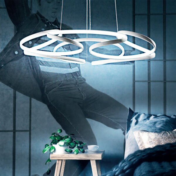 Lampadario led promoingross flower s93 led cct 4032lm dimmerabile dinamica telecomando - Promoingross