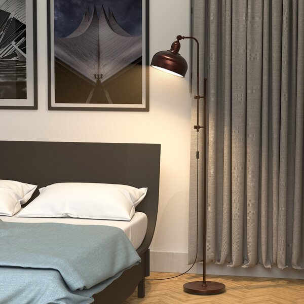 Costway Lampada da scrivania rustica con finitura in bronzo e struttura in metallo, Lampada da terra per soggiorno da letto e ufficio