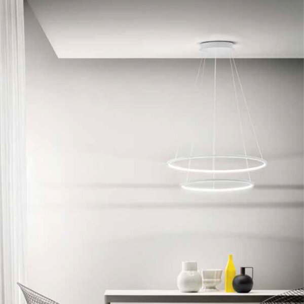 Lampadario moderno gea led erika s2 led alluminio silicone lampada sospensione - Gea Luce