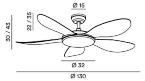 Ventilatore moderno perenz smarti 7173 b ct led metallo acrilico - Perenz
