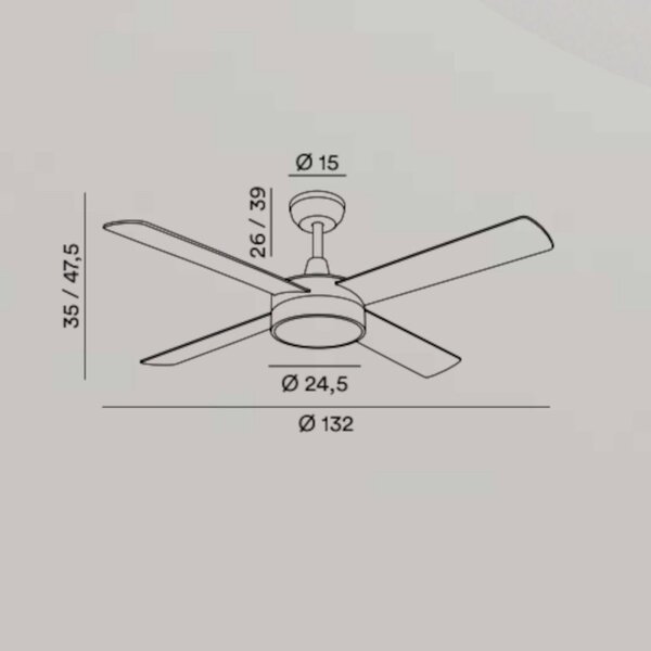 Ventilatore moderno perenz orione 7179 b ct led metallo legno acrilico - Perenz