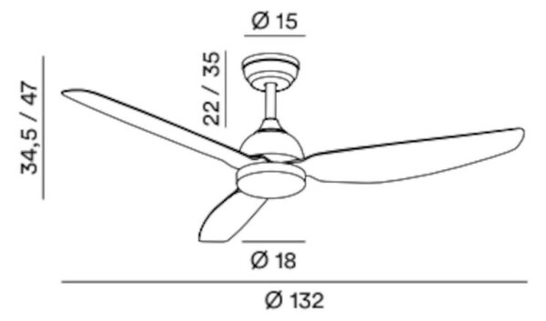 Ventilatore moderno perenz pegaso 7189 b ct led metallo acrilico plafoniera - Perenz