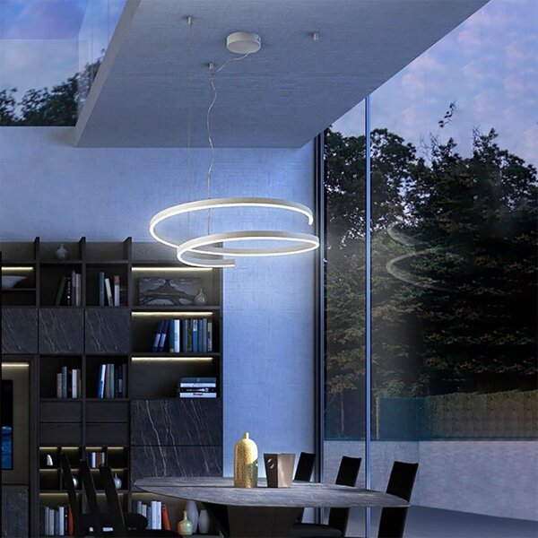 Lampadario led promoingross elix s75 56w 2885lm led dimmerabile bianco dinamico telecomando sospensione monoemissione - Promoingross