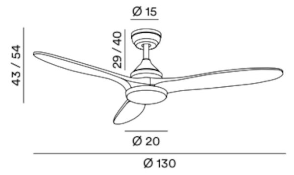 Ventilatore perenz triade 7171 b ct led metallo legno acrilico - Perenz