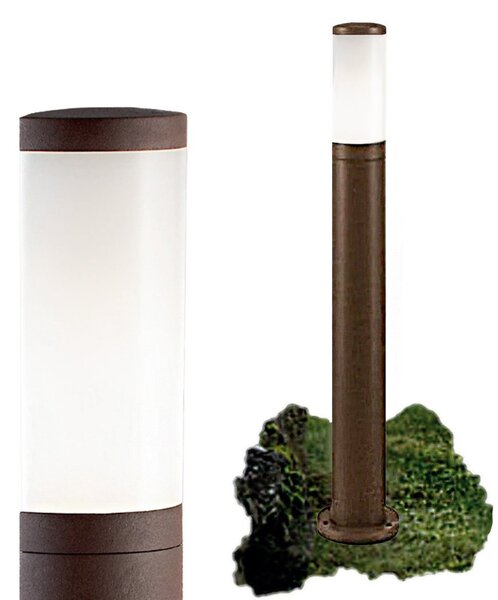 Lampioncino esterno sovil panama 827 36 e27 led ip65 80h alluminio corten lampada terra esterno - Sovil Illuminazione