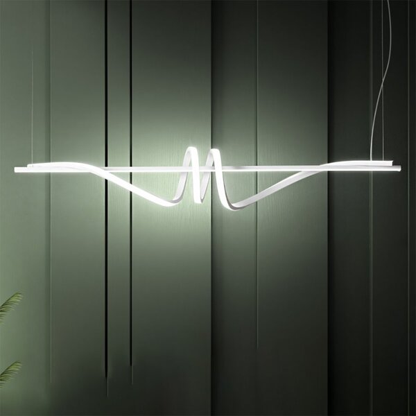 Lampadario led promoingross curl s120 b 54w 3380lm led dimmerabile bianco dinamico telecomando sospensione - Promoingross