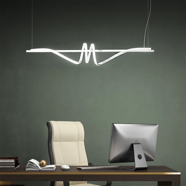 Lampadario led promoingross curl s120 b 54w 3380lm led dimmerabile bianco dinamico telecomando sospensione - Promoingross