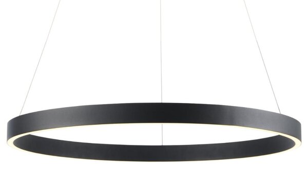 Lampadario led bahia grf16112 60cm 2650lm 3000k nero lampada soffitto anello moderna monoemissione - Pan International