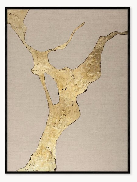 Quadro su tela dipinto a mano con cornice Wild Horizon Gold