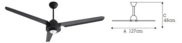 Ventilatore moderno italexport black libellula 5702 led lampada soffitto - Italexport Srl