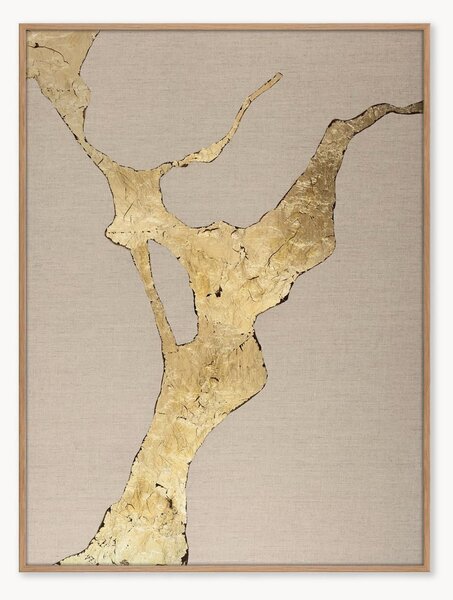 Quadro su tela dipinto a mano con cornice Wild Horizon Gold