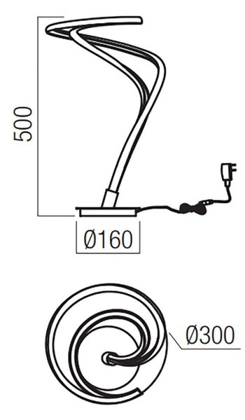 Abat-jour led redo group tempest 01-3603 01-3605 1260lm 3000k lampada tavolo touch dimmerabile - Redo Group
