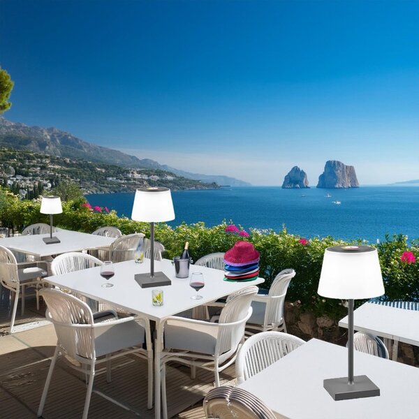 Abat-jour esterno trio lighting sanchez r54126142 ip44 rgb led 450lm antracite lampada tavolo giardino pub ristoranti - Trio Lighting