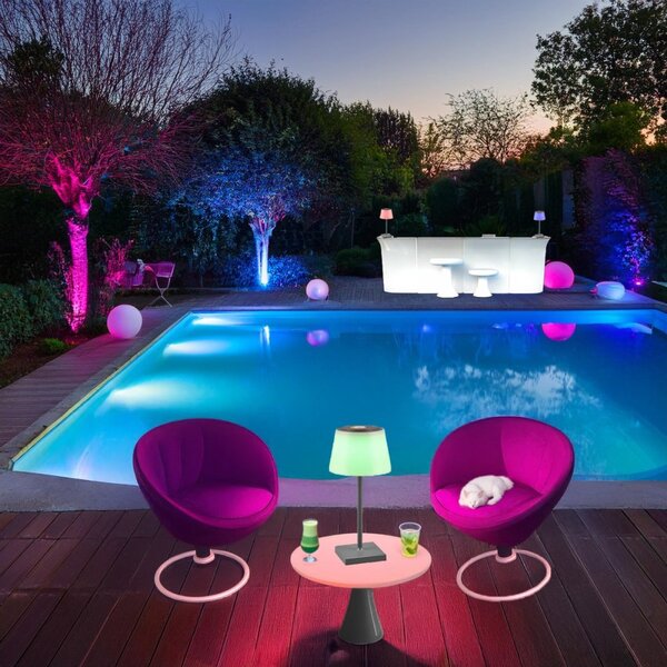 Abat-jour esterno trio lighting sanchez r54126142 ip44 rgb led 450lm antracite lampada tavolo giardino pub ristoranti - Trio Lighting