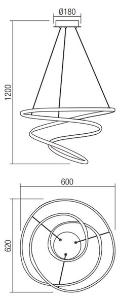 Lampadario moderno redo group sintra 01-2190 led 3000k lampada soffitto sospensione ultramoderna dimmerabile - Redo Group