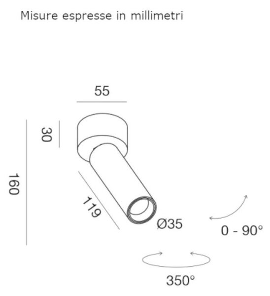 Plafoniera moderna gea led gfa1461h led orientabile alluminio lampada soffitto - Gea Led