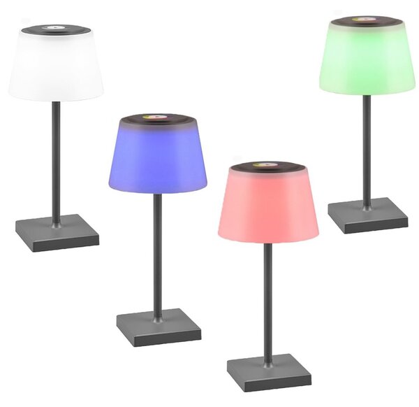 Abat-jour esterno trio lighting sanchez r54126142 ip44 rgb led 450lm antracite lampada tavolo giardino pub ristoranti - Trio Lighting