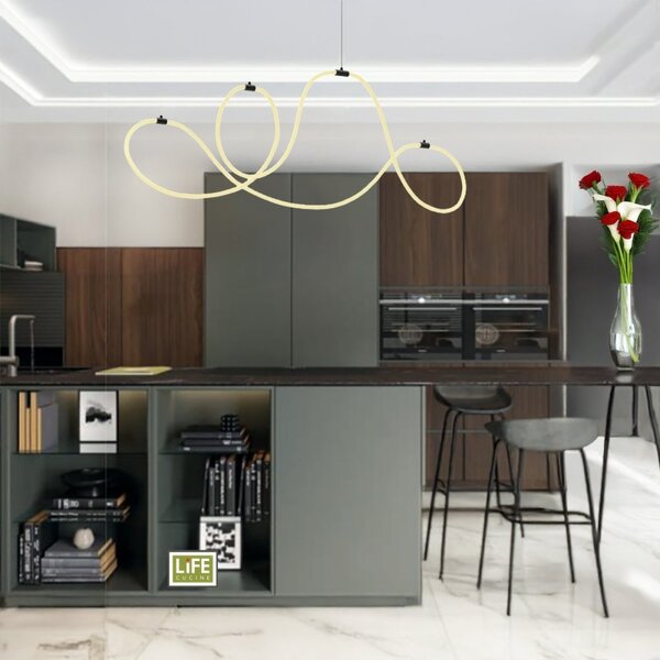 Lampadario led redo group henk 01-3557 sand black 2700lm dimmerabile lampada soffitto ultramoderna - Redo Group
