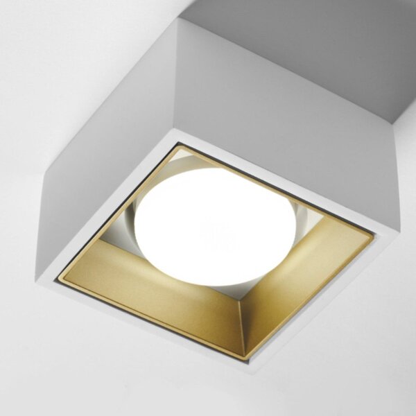 Plafoniera gesso sforzin illuminazione nasso quadrata t428 gx53 led alluminio soffitto - Sforzin Illuminazione