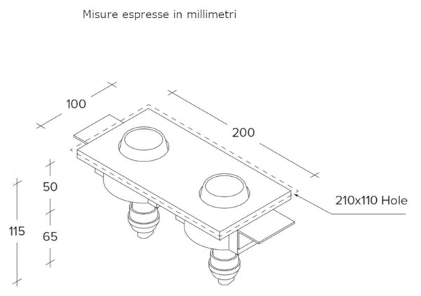 Faretto incasso sforzin illuminazione lelanto t413 gu10 led orientabile gesso alluminio - Sforzin Illuminazione
