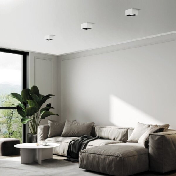 Plafoniera gesso sforzin illuminazione nasso quadrata t426 gx53 led alluminio soffitto - Sforzin Illuminazione