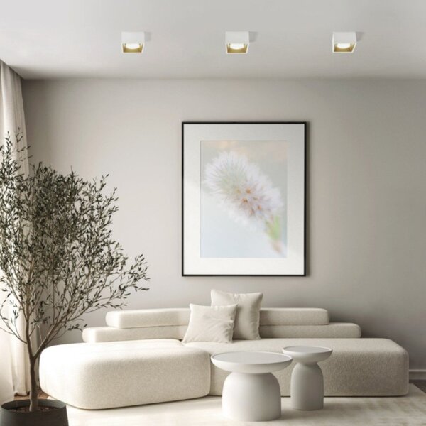 Plafoniera gesso sforzin illuminazione nasso quadrata t428 gx53 led alluminio soffitto - Sforzin Illuminazione