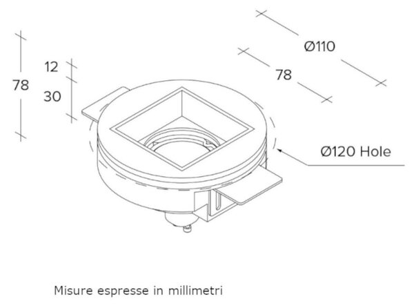 Faretto incasso sforzin illuminazione elis raso t415 gu10 led moderno spot cartongesso - Sforzin Illuminazione