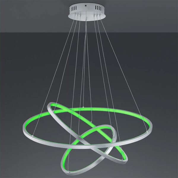 Lampadario trio lighting aaron 352710307 led rgbw 9200lm metallo antracite lampada soffitto ultramoderna telecomando - Trio Lighting