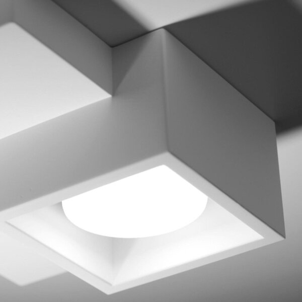 Plafoniera gesso sforzin illuminazione side small t369 gx53 led verniciabile soffitto - Sforzin Illuminazione
