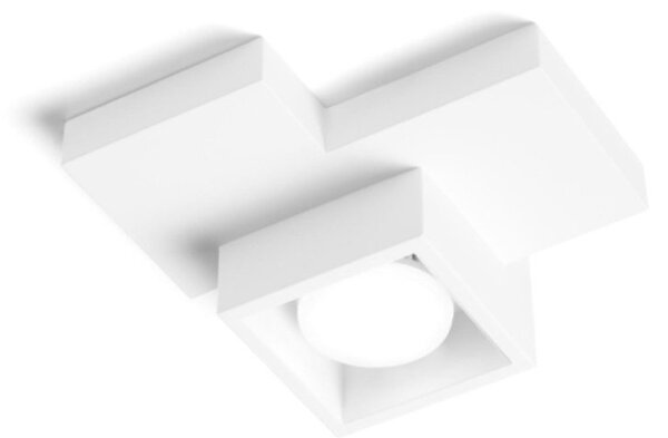 Plafoniera gesso sforzin illuminazione side small t369 gx53 led verniciabile soffitto - Sforzin Illuminazione