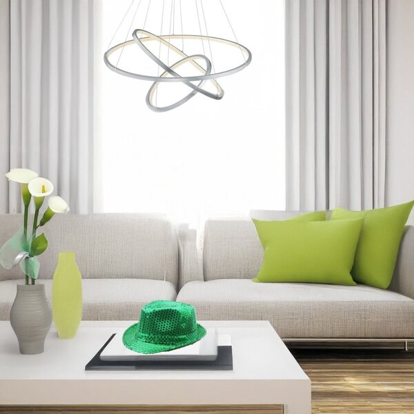 Lampadario trio lighting aaron 352710307 led rgbw 9200lm metallo antracite lampada soffitto ultramoderna telecomando - Trio Lighting