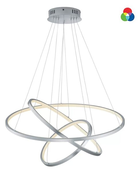 Lampadario trio lighting aaron 352710307 led rgbw 9200lm metallo antracite lampada soffitto ultramoderna telecomando - Trio Lighting