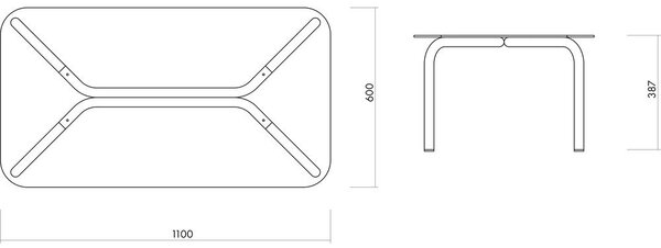 Tavolino da salotto argentato con piano in vetro 60x110 cm Uku – noo.ma