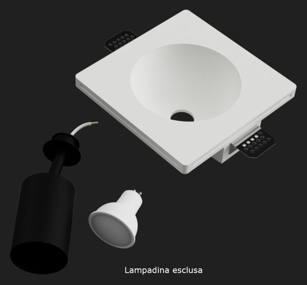 Faretto incasso lampadari bartalini esirnus gu10 led orientabile gesso metallo - Lampadari Bartalini Gesso
