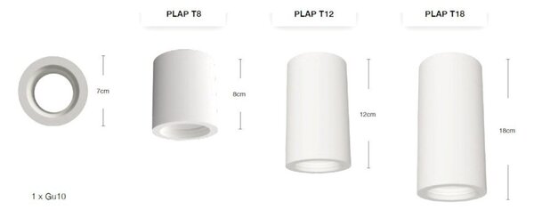 Plafoniera gesso lampadari bartalini palp t8 t12 t18 gu10 led verniciabile - Lampadari Bartalini Gesso
