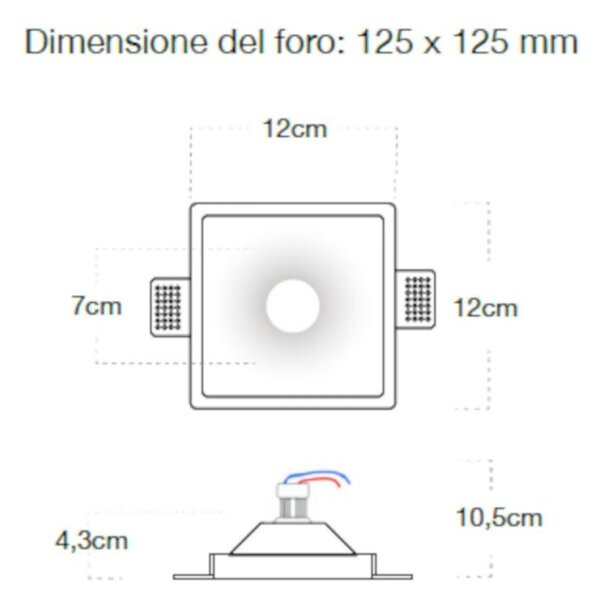 Faretto incasso gesso lampadari bartalini seiarb 045 gu10 led scomparsa - Lampadari Bartalini Gesso